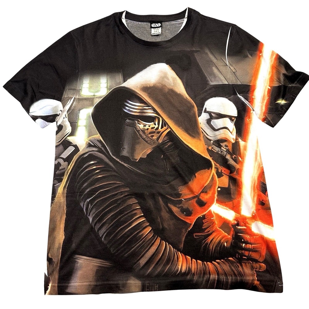 Star Wars T-Shirt Mens Small Black  Kylo Ren Stormtrooper Graphic‎ Tee